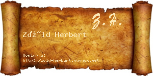 Zöld Herbert névjegykártya